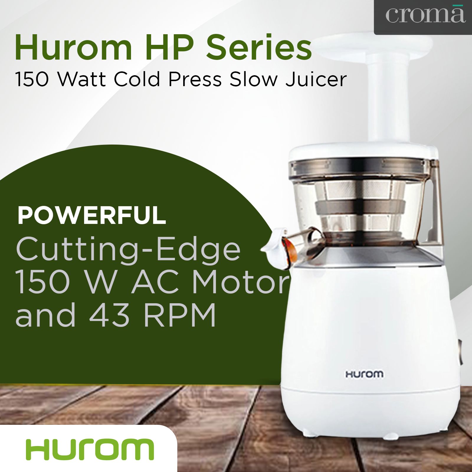 Buy Hurom HP Series 150 Watt Cold Press Slow Juicer (43 RPM